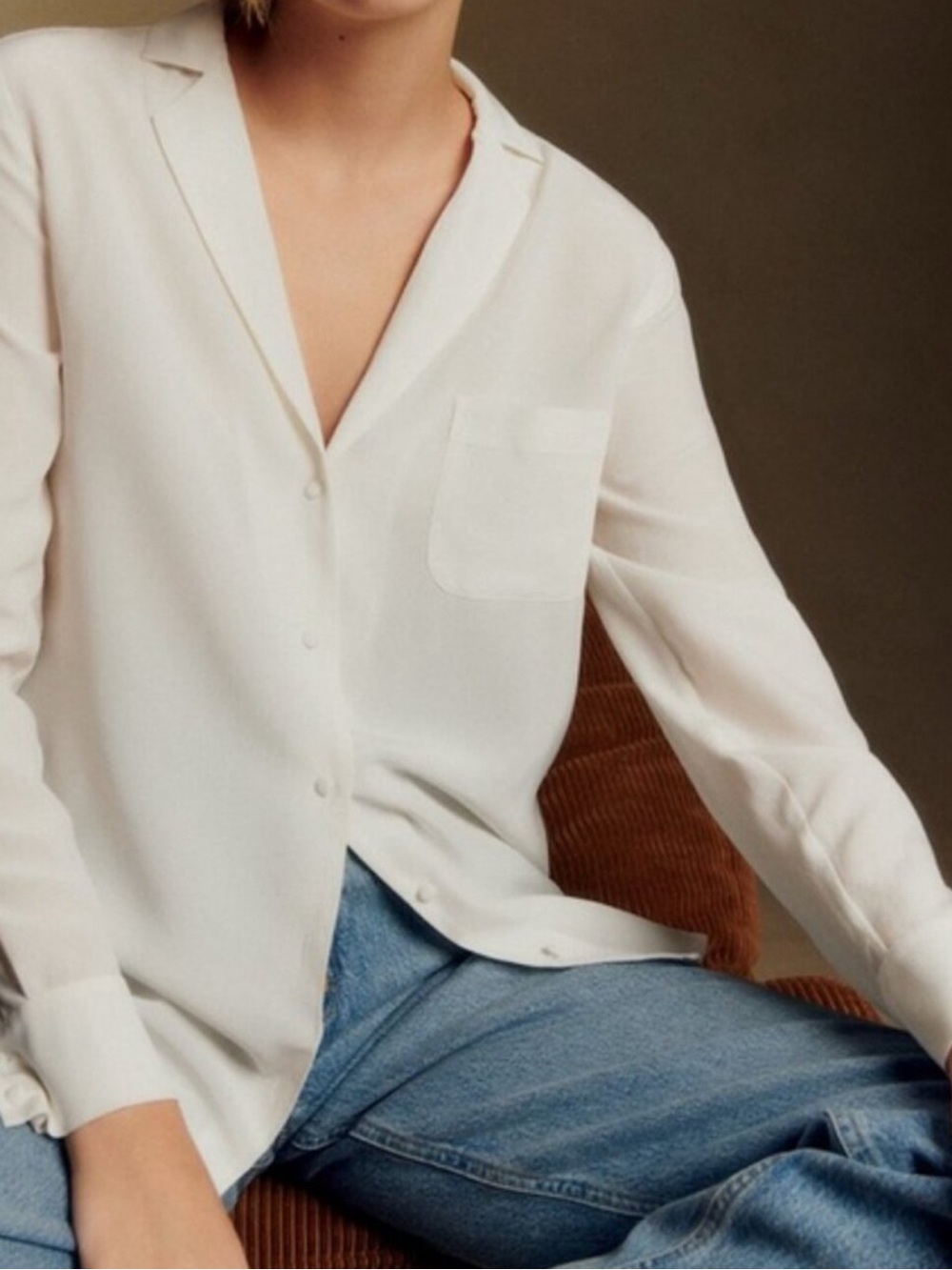 Aritzia Babaton Silk Satin Button down Blouse